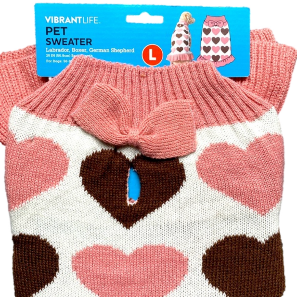 Pet Sweater - Valentine's Day Hearts - Brand New - Picture 6 of 7